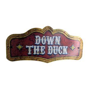 Spirit Halloween Down The Duck Metal Sign 2024 ISE CarnEVIL Game Tent Display